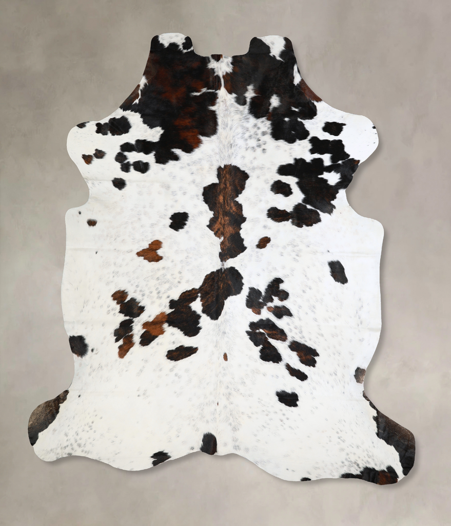 Tricolor X-Large European Cowhide Rug 7'2"H x 6'6"W #A40638 by Hudson Hides