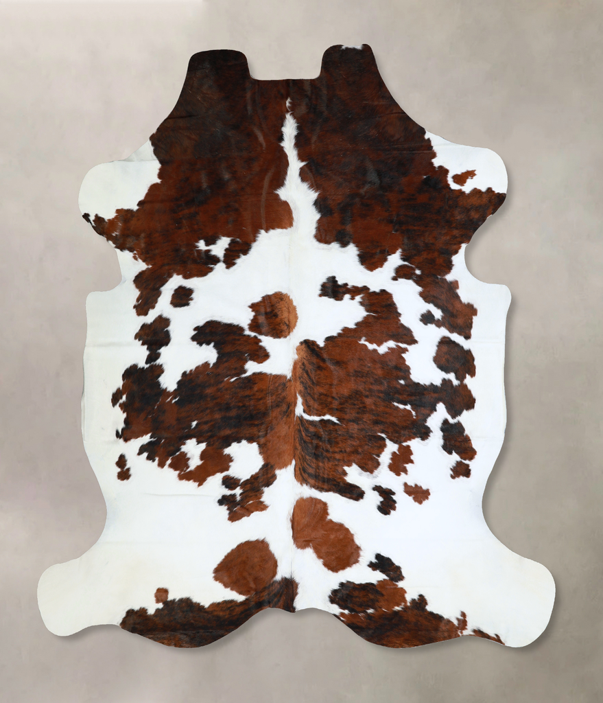 Tricolor X-Large European Cowhide Rug 7'1"H x 6'9"W #A40642 by Hudson Hides