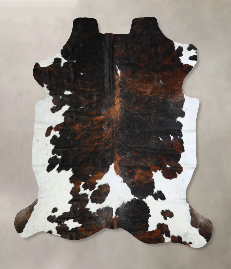 Tricolor X-Large European Cowhide Rug 7'3"H x 6'10"W #A40648 by Hudson Hides