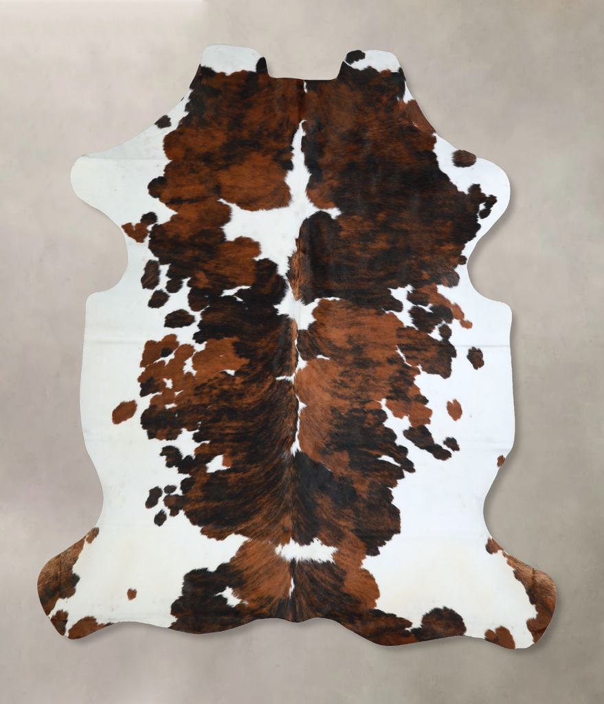 Tricolor X-Large European Cowhide Rug 7'1"H x 6'2"W #A40654 by Hudson Hides