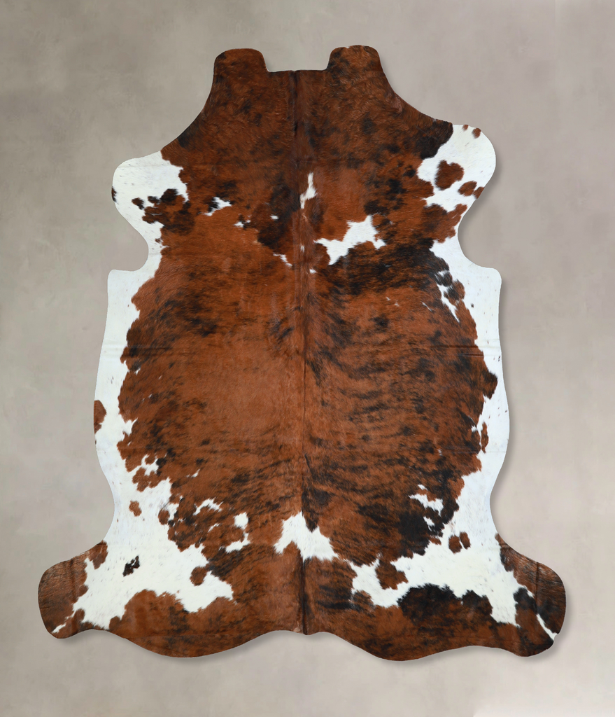 Tricolor X-Large European Cowhide Rug 7'0"H x 6'6"W #A40656 by Hudson Hides