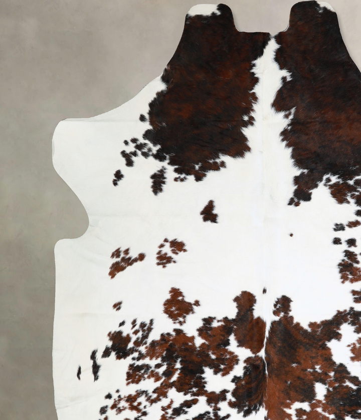 Tricolor X-Large European Cowhide Rug 7'0"H x 6'7"W #A40658 by Hudson Hides