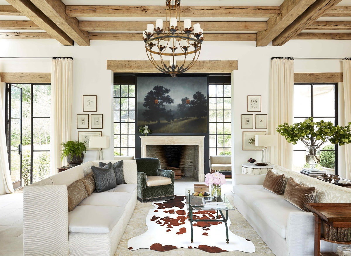 Tricolor X-Large European Cowhide Rug 6'11"H x 6'3"W #A40660 by Hudson Hides
