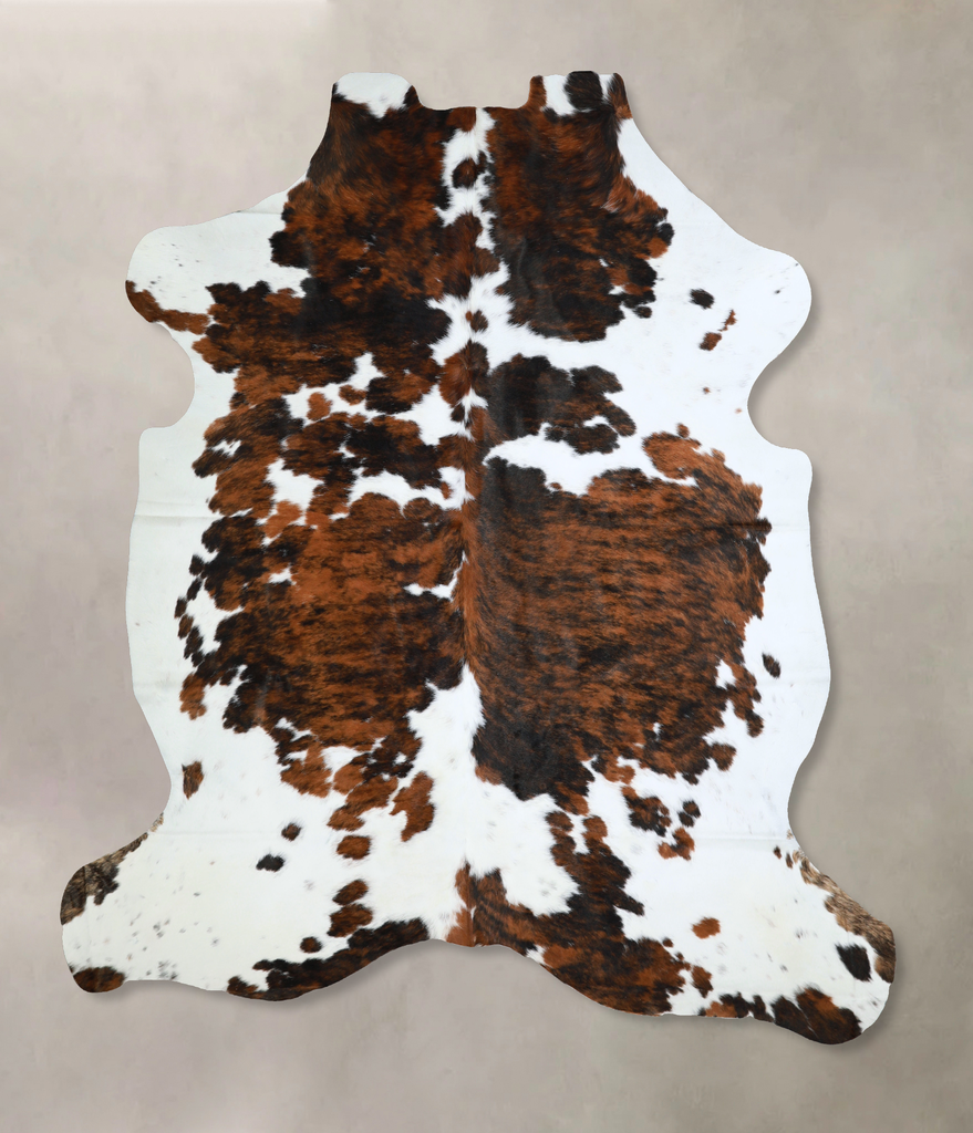 Tricolor X-Large European Cowhide Rug 7'6"H x 6'6"W #A40681 by Hudson Hides