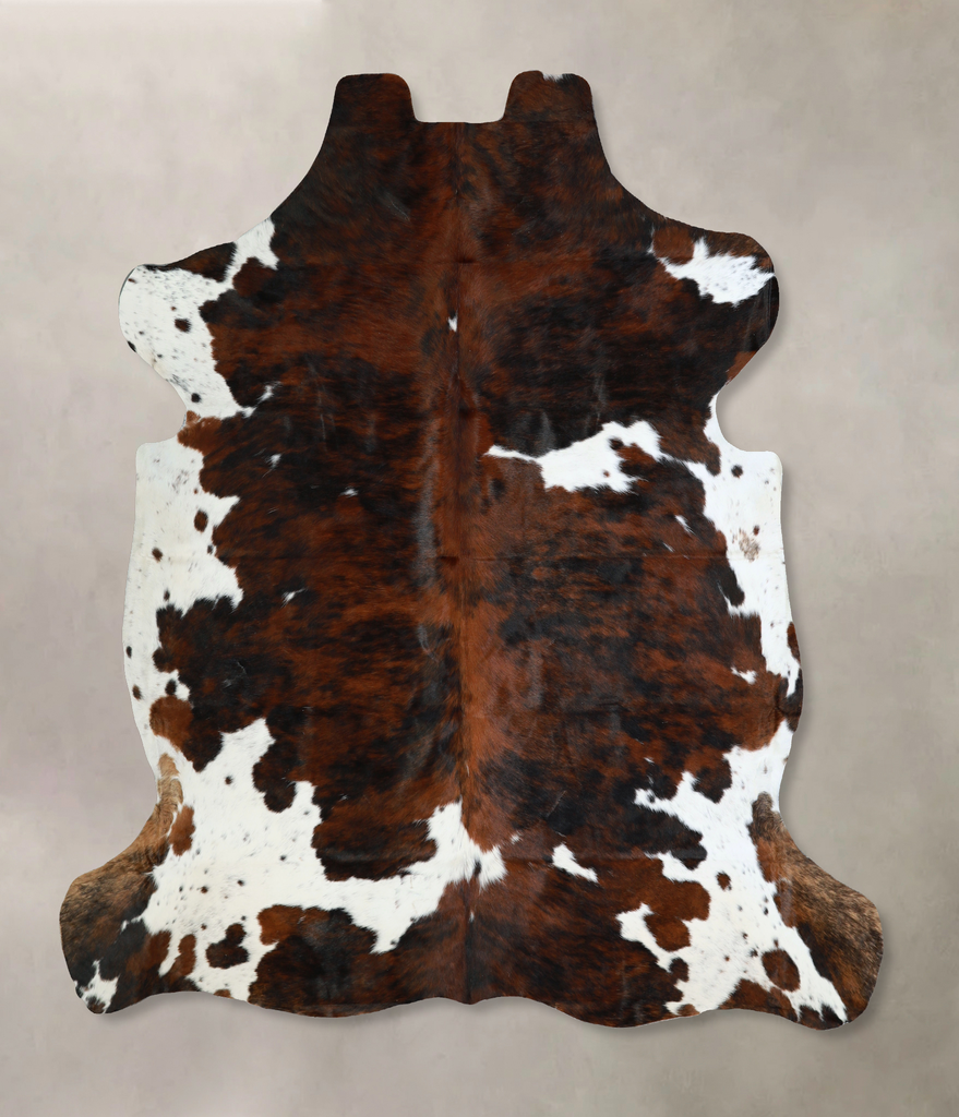 Tricolor X-Large European Cowhide Rug 7'0"H x 6'9"W #A40686 by Hudson Hides