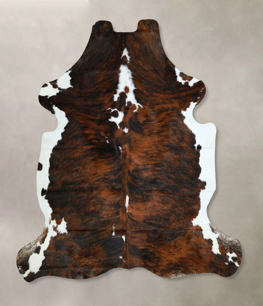 Tricolor X-Large European Cowhide Rug 7'3"H x 6'6"W #A40700 by Hudson Hides