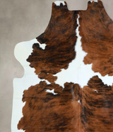 Tricolor X-Large European Cowhide Rug 7'1"H x 6'7"W #A40705 by Hudson Hides