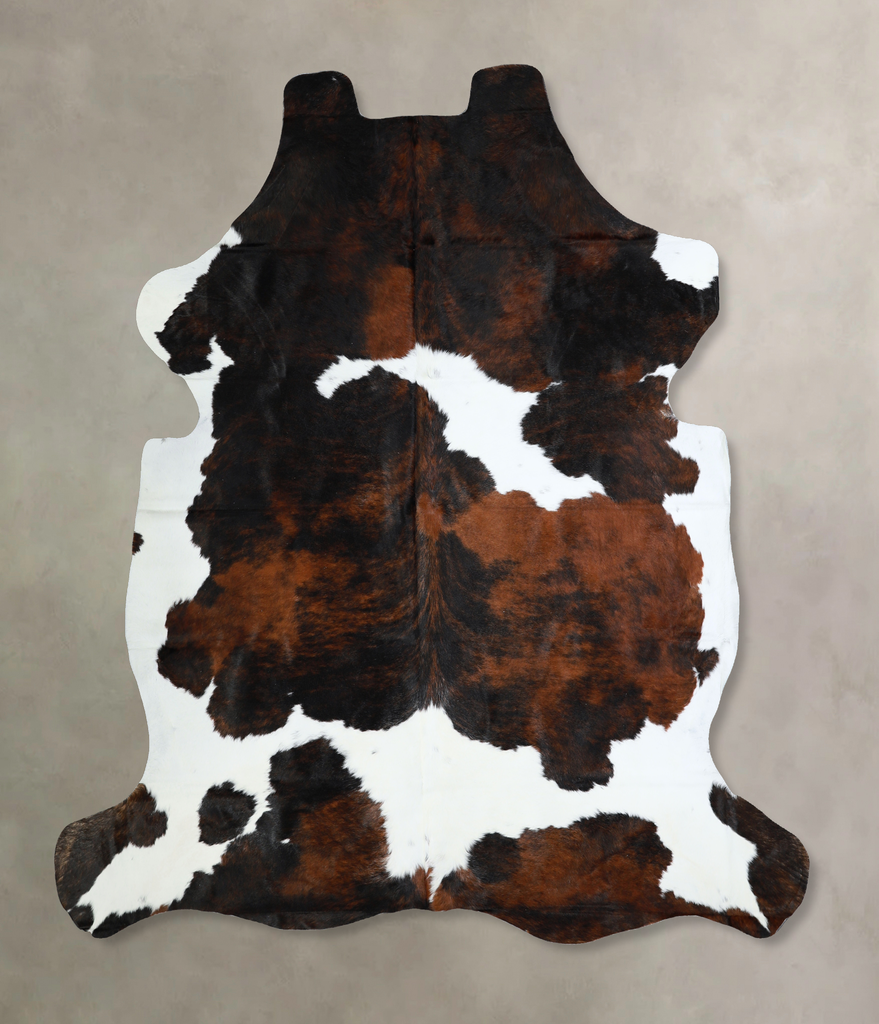 Tricolor X-Large European Cowhide Rug 7'2"H x 6'10"W #A40706 by Hudson Hides