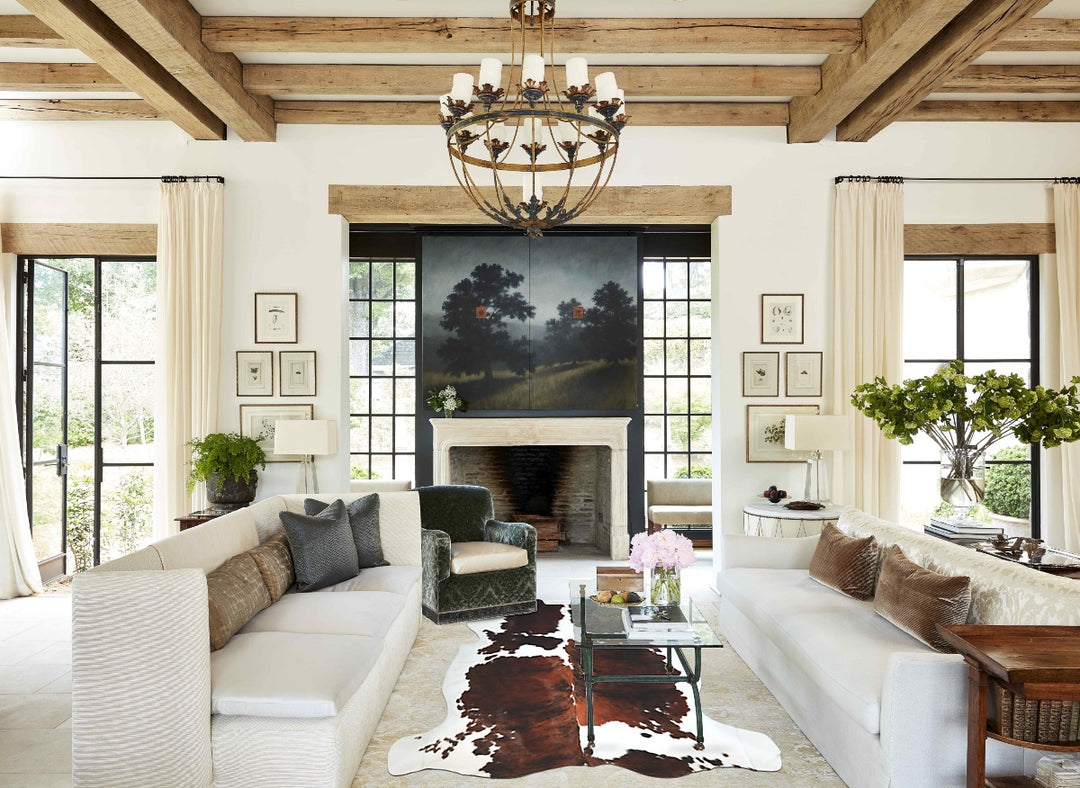 Tricolor X-Large European Cowhide Rug 7'1"H x 6'8"W #A40707 by Hudson 