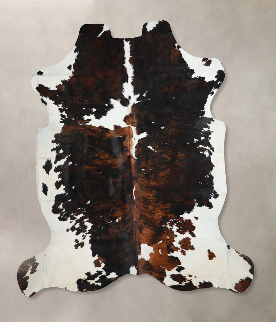 Tricolor X-Large European Cowhide Rug 7'1"H x 6'10"W #A40719 by Hudson Hides