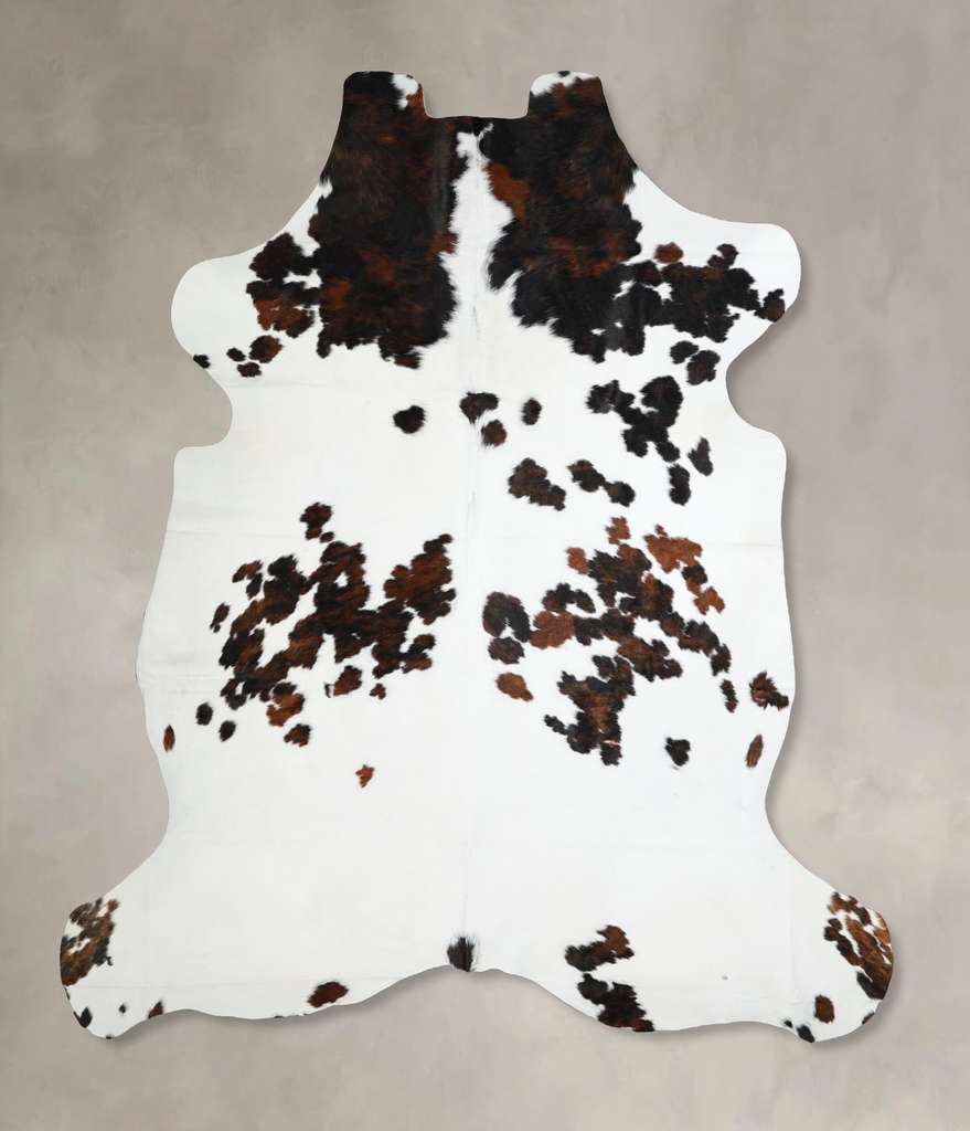 Tricolor X-Large European Cowhide Rug 7'3"H x 6'9"W #A40722 by Hudson Hides