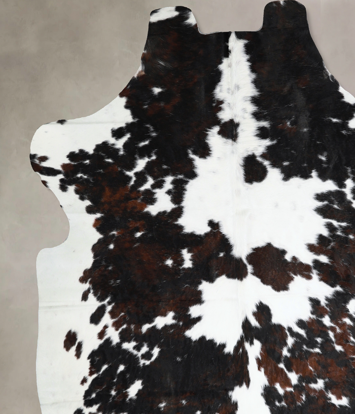 Tricolor X-Large European Cowhide Rug 7'4"H x 6'7"W #A40724 by Hudson Hides