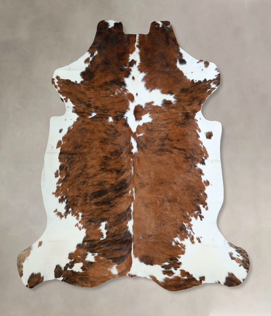 Tricolor X-Large European Cowhide Rug 7'0"H x 6'10"W #A40725 by Hudson Hides