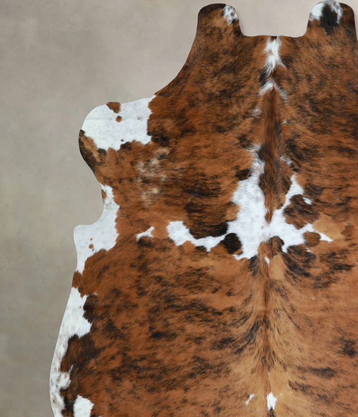 Tricolor X-Large European Cowhide Rug 7'0"H x 6'9"W #A40729 by Hudson Hides
