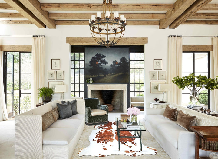 Tricolor X-Large European Cowhide Rug 6'10"H x 6'6"W #A40731 by Hudson Hides