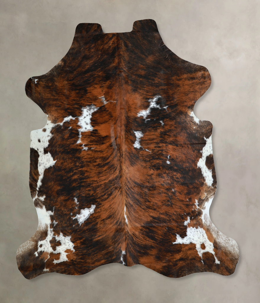 Tricolor X-Large European Cowhide Rug 7'1"H x 6'7"W #A40733 by Hudson Hides