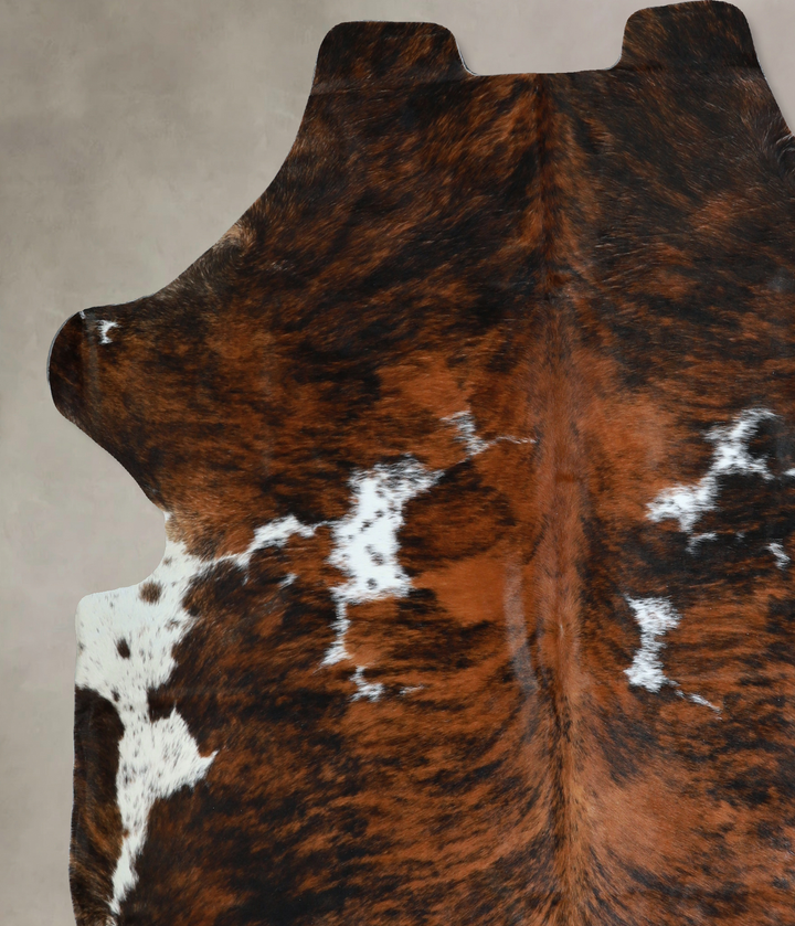 Tricolor X-Large European Cowhide Rug 7'1"H x 6'7"W #A40733 by Hudson Hides