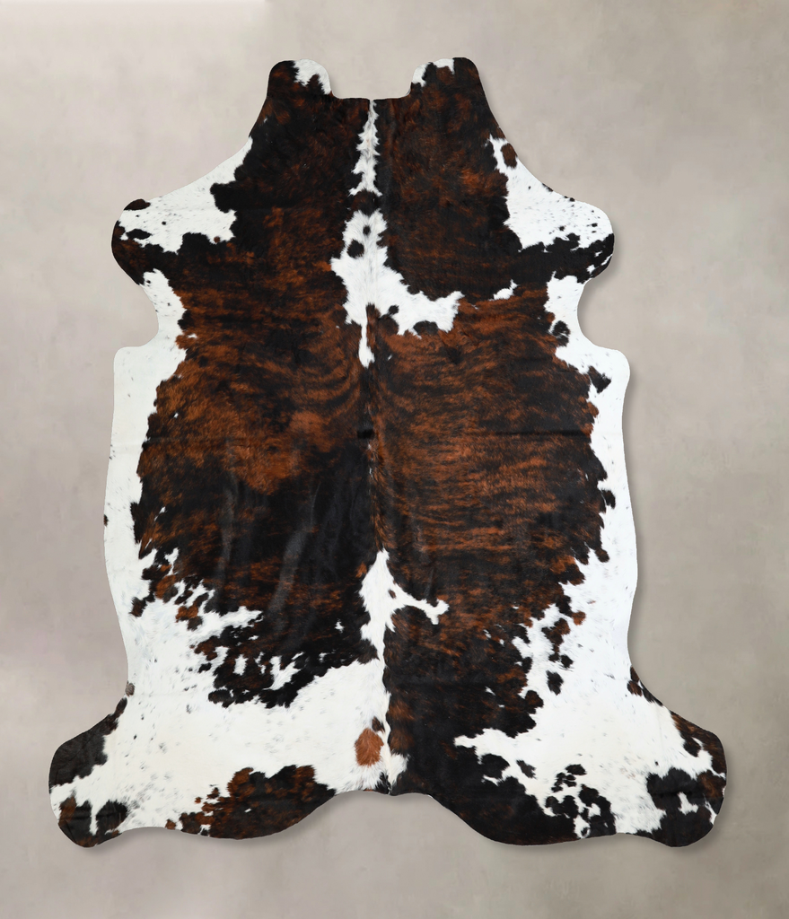 Tricolor X-Large European Cowhide Rug 7'1"H x 6'7"W #A40734 by Hudson Hides
