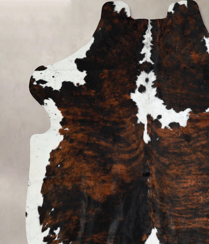 Tricolor X-Large European Cowhide Rug 7'1"H x 6'7"W #A40734 by Hudson Hides
