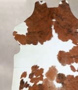 Brown and White X-Large Brazilian Cowhide Rug 6'10"H x 6'3"W #A40737 by Hudson Hides