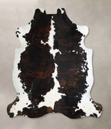 Tricolor X-Large European Cowhide Rug 6'10"H x 6'6"W #A40740 by Hudson Hides