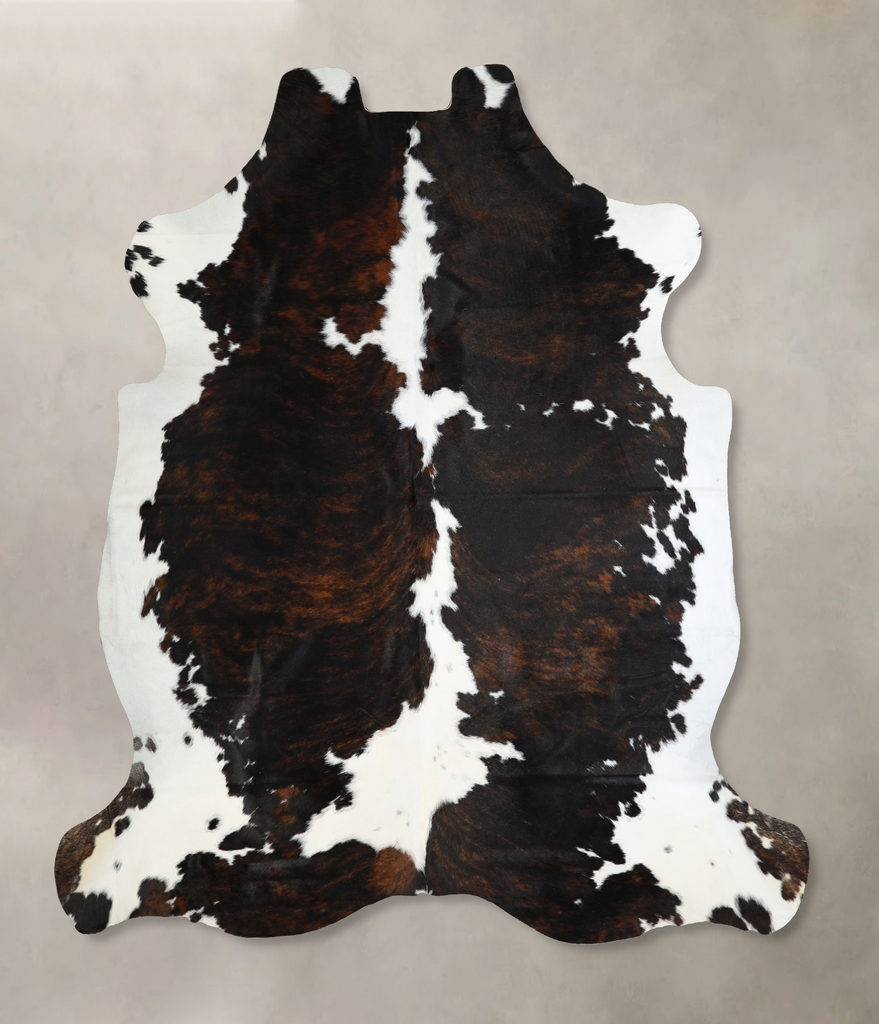 Tricolor X-Large European Cowhide Rug 6'10"H x 6'6"W #A40740 by Hudson Hides