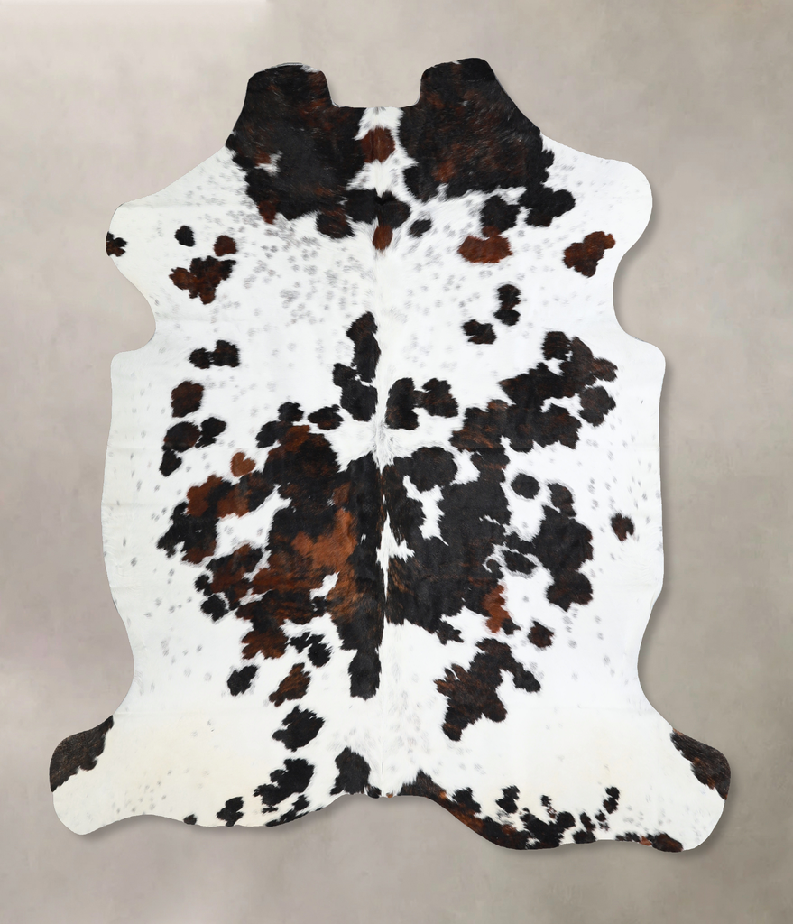 Tricolor Large European Cowhide Rug 6'3"H x 5'11"W #A40751 by Hudson Hides