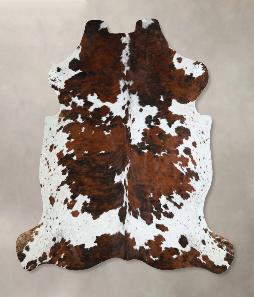 Tricolor X-Large European Cowhide Rug 6'6"H x 6'5"W #A40752 by Hudson Hides