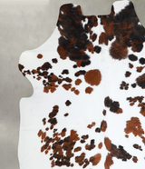 Tricolor Large Brazilian Cowhide Rug 6'4"H x 6'2"W #A40753 by Hudson Hides
