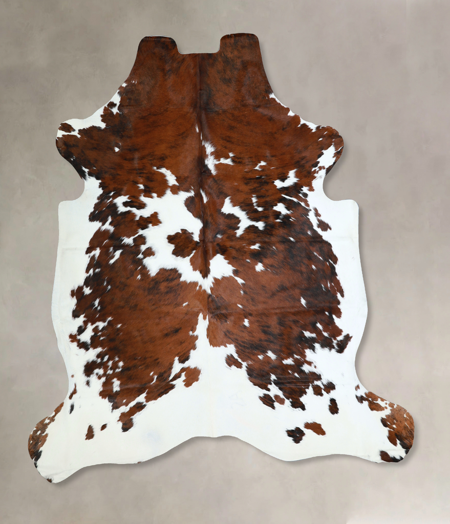 Tricolor X-Large European Cowhide Rug 6'7"H x 6'1"W #A40758 by Hudson Hides