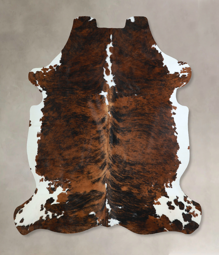 Tricolor X-Large European Cowhide Rug 7'1"H x 6'4"W #A40767 by Hudson Hides