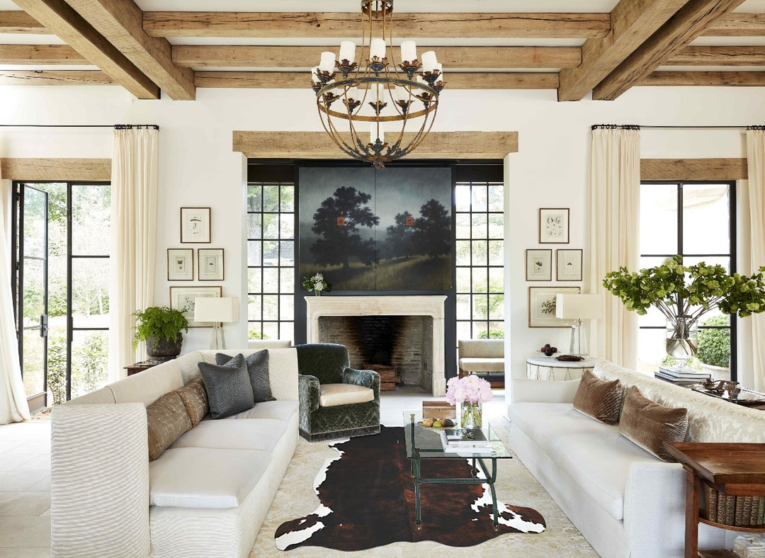 Tricolor X-Large European Cowhide Rug 7'0"H x 6'8"W #A40768 by Hudson 