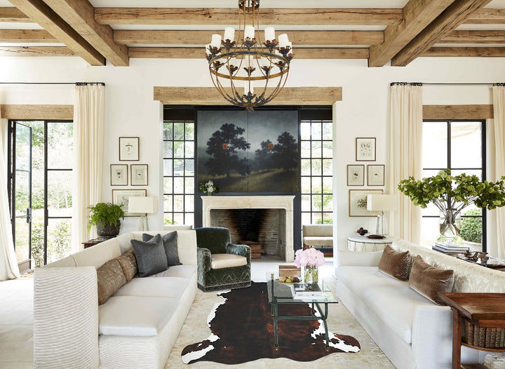 Tricolor X-Large European Cowhide Rug 7'0"H x 6'8"W #A40768 by Hudson Hides