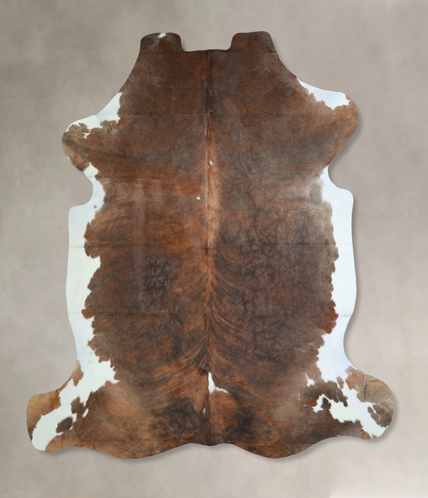 Tricolor X-Large European Cowhide Rug 7'0"H x 6'11"W #A40769 by Hudson Hides