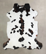 Tricolor X-Large European Cowhide Rug 7'3"H x 6'7"W #A40780 by Hudson Hides