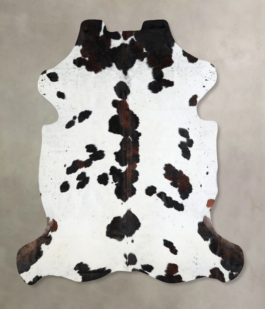 Tricolor X-Large European Cowhide Rug 7'3"H x 6'7"W #A40780 by Hudson Hides