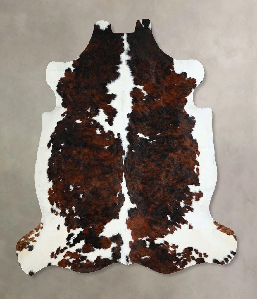 Tricolor X-Large European Cowhide Rug 7'0"H x 7'2"W #A40781 by Hudson Hides