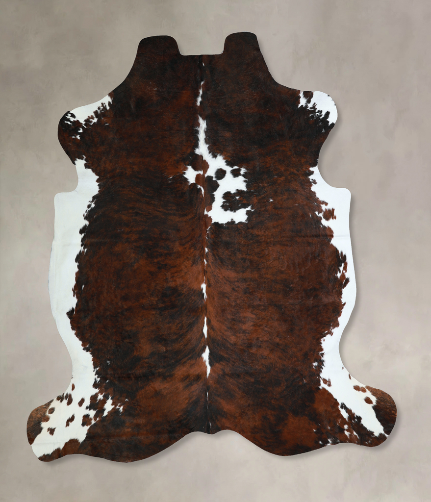 Tricolor X-Large European Cowhide Rug 7'1"H x 6'8"W #A40782 by Hudson Hides