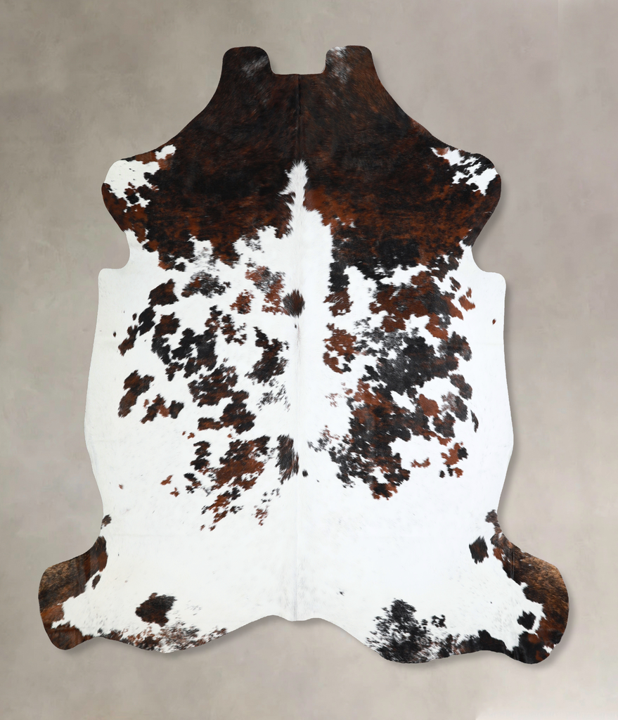 Tricolor X-Large European Cowhide Rug 7'0"H x 7'0"W #A40784 by Hudson Hides