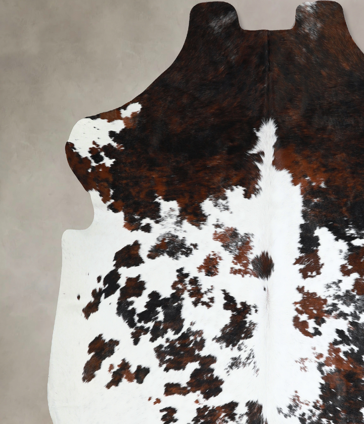 Tricolor X-Large European Cowhide Rug 7'0"H x 7'0"W #A40784 by Hudson Hides