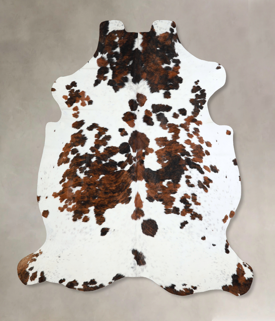 Tricolor X-Large European Cowhide Rug 7'2"H x 6'4"W #A40786 by Hudson Hides