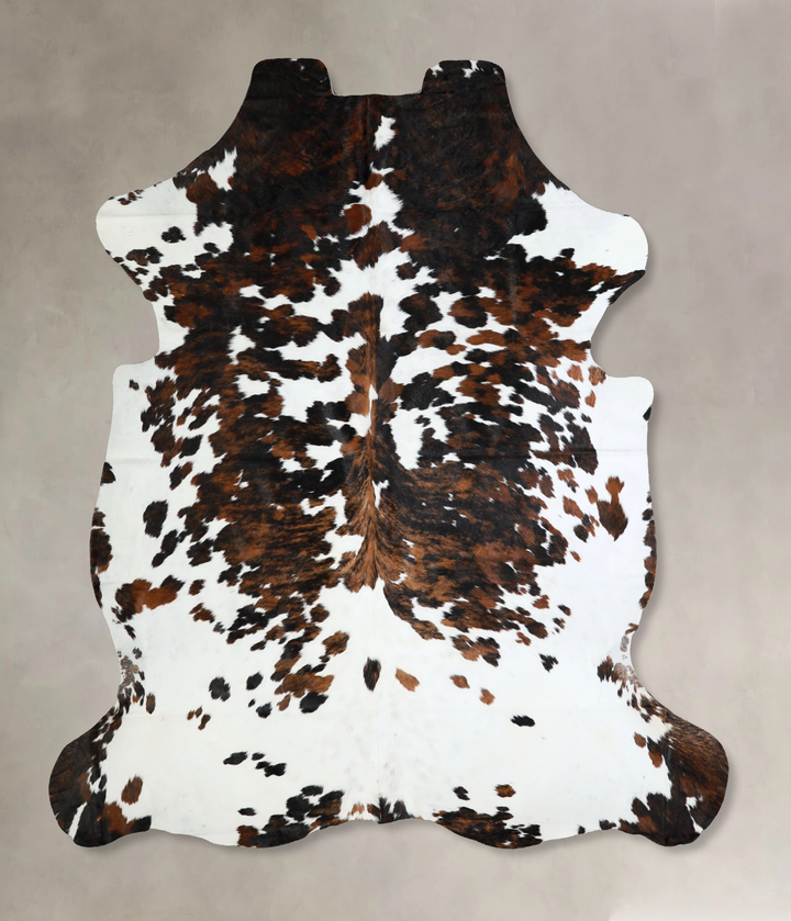 Tricolor X-Large European Cowhide Rug 7'2"H x 6'6"W #A40787 by Hudson Hides