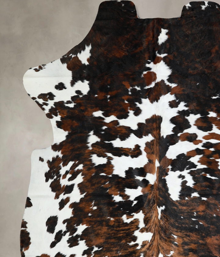 Tricolor X-Large European Cowhide Rug 7'2"H x 6'6"W #A40787 by Hudson Hides