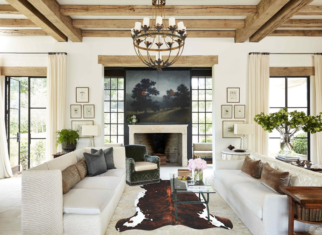 Tricolor X-Large European Cowhide Rug 6'9"H x 6'6"W #A40791 by Hudson 