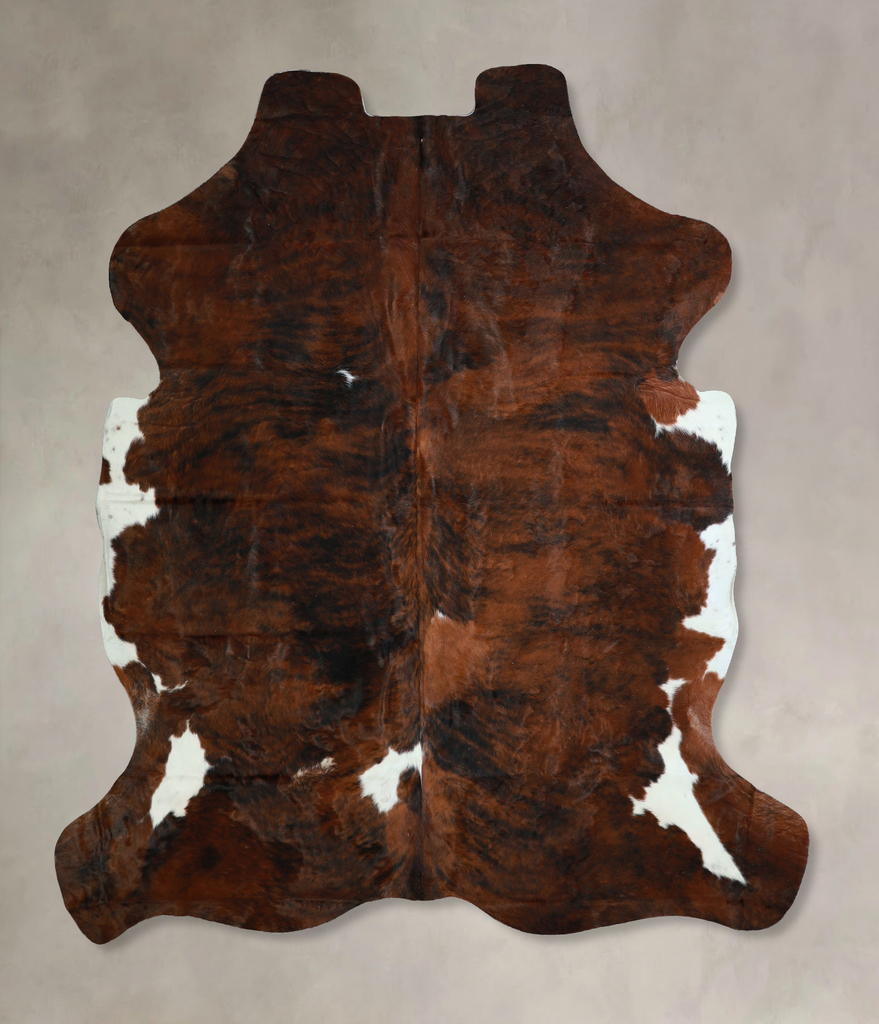 Tricolor X-Large European Cowhide Rug 6'10"H x 6'5"W #A40795 by Hudson Hides