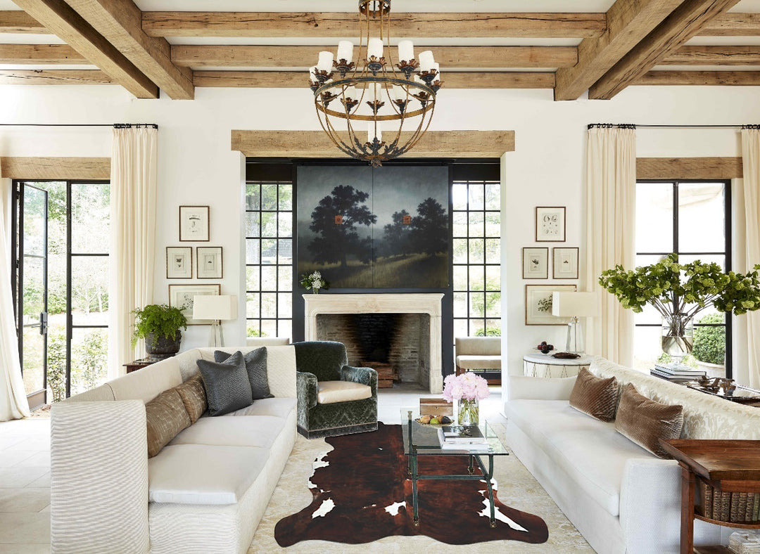 Tricolor X-Large European Cowhide Rug 6'10"H x 6'5"W #A40795 by Hudson