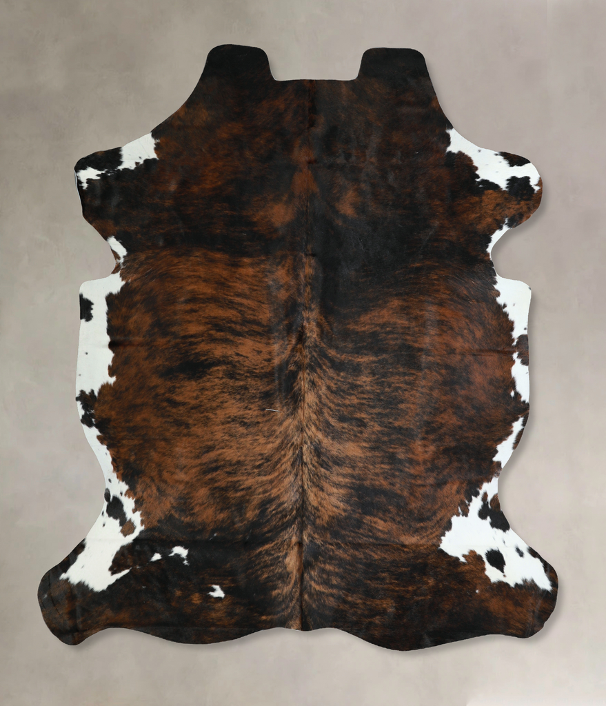 Tricolor X-Large European Cowhide Rug 6'10"H x 6'1"W #A40797 by Hudson Hides