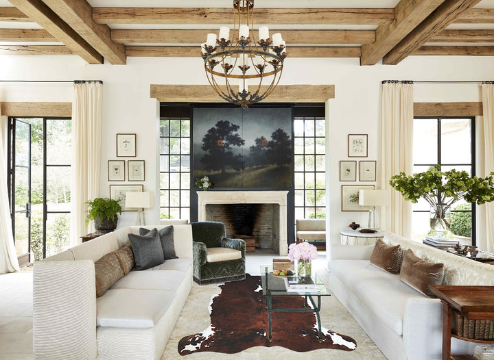 Tricolor X-Large European Cowhide Rug 6'11"H x 6'5"W #A40799 by Hudson Hides