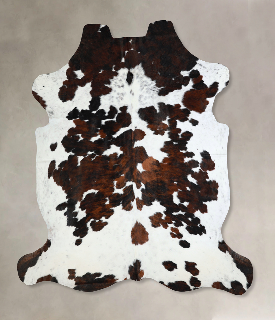 Tricolor X-Large European Cowhide Rug 7'3"H x 6'8"W #A40804 by Hudson Hides