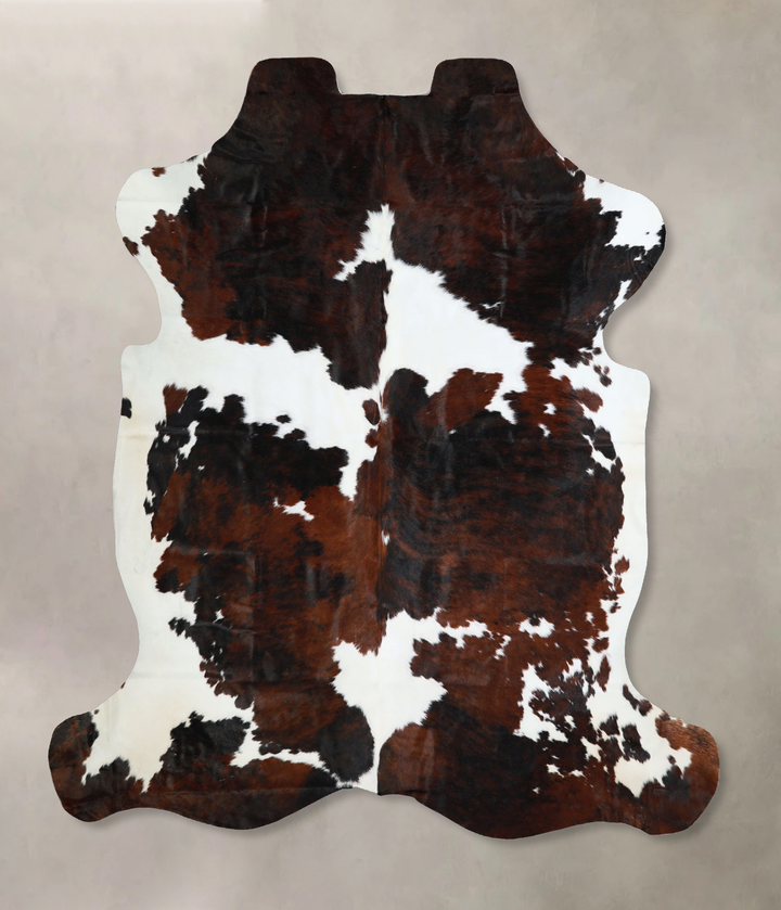 Tricolor X-Large European Cowhide Rug 7'1"H x 6'8"W #A40805 by Hudson Hides
